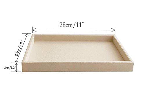 Premium Grade Multi Function Beige Velvet Jewelry Collection Accessaries Organization Tray Display Show Tray Home Store Drawer Divider Insert Closet Organizer - color: Jewelry Open Tray