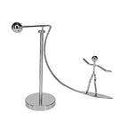 Kinetic Fishing Sculpture - Fisherman & Bass Balancing Art - Unique Metal Balance Sculpture for Home or Office Decor (Surfboard Ornament) - style: Surfboard Ornament