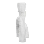 Modern Sculptural Double Taper Candle Holder, White - color: White