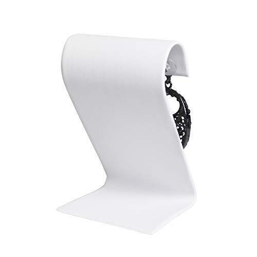 MOOCA 6 Pcs Earring Stand Display, White Faux Leather, 3 1/4 in H, Earring Jewelry Display Stands - color: White Faux Leather, Regular