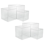 Red Co. Set of 3 Crystal Clear Acrylic Cube Display Nesting Riser Stands with Hollow Bottoms | Transparent - 2-Pack - color: Clear, size: 4",5",6" - 2 pack