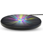 19 LED Color Changing Stand, Circular Illuminated Display Pedestal for 3D Crystal Glass Art, Light Base With AC/USB Plug, Lighted Acrylic Crystal Display Stand, Black - style: Color Changing Lights