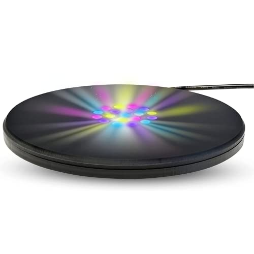 19 LED Color Changing Stand, Circular Illuminated Display Pedestal for 3D Crystal Glass Art, Light Base With AC/USB Plug, Lighted Acrylic Crystal Display Stand, Black - style: Color Changing Lights