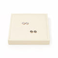Oirlv Microfiber Jewelry Stud Earring tray Display Tray Earring Display Organizer Tray(Beige) - color: Stud earrings P13406