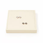 Oirlv Microfiber Jewelry Stud Earring tray Display Tray Earring Display Organizer Tray(Beige) - color: Stud earrings P13406