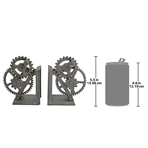 Design Toscano Industrial Gear Sculptural Iron Bookends