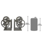 Design Toscano Industrial Gear Sculptural Iron Bookends