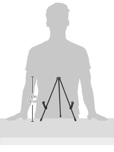 Amazon Basics Tabletop Instant Easel, Black Steel, Portable Tripod for Paintings, Signs, Posters, Adjustable Display