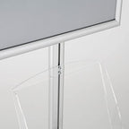 M&T Displays Free Standing Aluminum Display Stand Single Sided Document Brochure Sign Holder Front Loading Portrait Landscape Silver Snap Frame 1x(11x17) and 2 pcs Clear Acrylic Shelf 2x(8.5x11) Inch - color: Silver