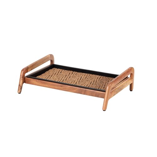 Anji Mountain Heavy Duty Waterproof Wooden Shoe Storage Mat Organizer/Boot Storage Tray Multi Use for Entryway with Coir, Tan and Black Insert, 1 Tier, Fits 2 Pair (26.5" Wide) - color: Tan and Black, size: 1 Tier, Fits 2 Pair