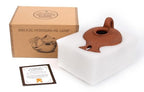 Biblical Herodian Oil Lamp with Handle – Glazed Clay Replica in Gift Box with Certificate of Authenticity - Holy Land Judaica & Christian Gift - color: Clay oil lamp in a gift box