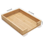 Wood Letter Tray, Bamboo Desk Tray, Wooden Desktop Organizer for Papers, Documents, Magazines, Files