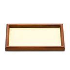 Jewelry Display Tray for Ring Earrings Necklace Bangle Solid Wood Jewelry Dish Tray Catchall(S,Beige) - color: Beige, size: 18 * 10 * 1.5cm