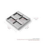 Oirlv Microfiber 4 Slots Jewelry Earring Display Tray Stackable Modular Jewelry Organizer - style: P13503