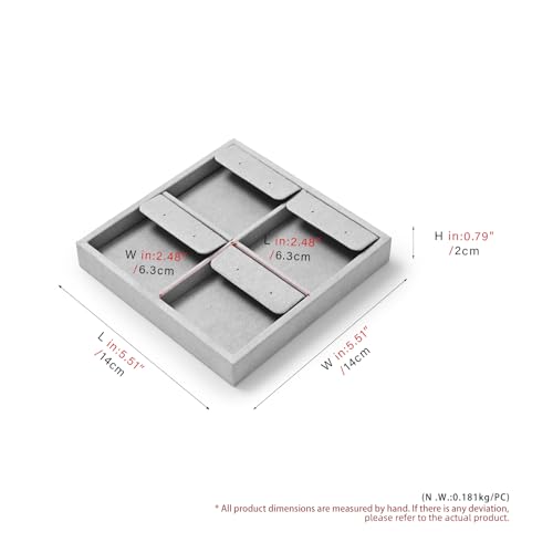 Oirlv Microfiber 4 Slots Jewelry Earring Display Tray Stackable Modular Jewelry Organizer - style: P13503