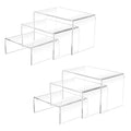 Cerpourt 2 Sets Acrylic Display Risers(3",4",5") Clear Product Stand,Cupcakes Holder Dessert Transparent Showcase Stands, Candy Bar Risers, Lifts for Figures