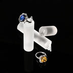 Oirlv Acrylic Jewelry Display Stand Ring Showcase Display Holder 7 PCS Rings Stand (White Frosted) - color: Transparent Frosted