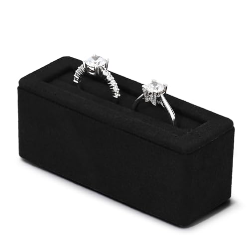 Microfiber Jewelry Ring Bangle Display Stand Rings Bangles Display Organizer Stand (Black) - size: 3.35" x 1.18" x 1.18"