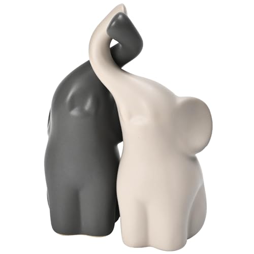 Elephant Statues Home Decor Small Figurines Home Ceramic Decor Sisterhood Elephant Ornament for Living Room House Shelf Table Vanity Entryway DéCor