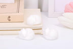 LAIDANLA White Jade Cat Healing Crystals Figurine Sleeping Cat Hand Carved Cute Statue Polished Stone Sculpture Reiki Office Room Bedroom Desk Home Decoration Gifts 1.6" - color: N-white Jade