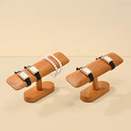 Solid Wood T-Bar Watch Display Stand Jewelry Organizer Holder for Watch and Bracelet