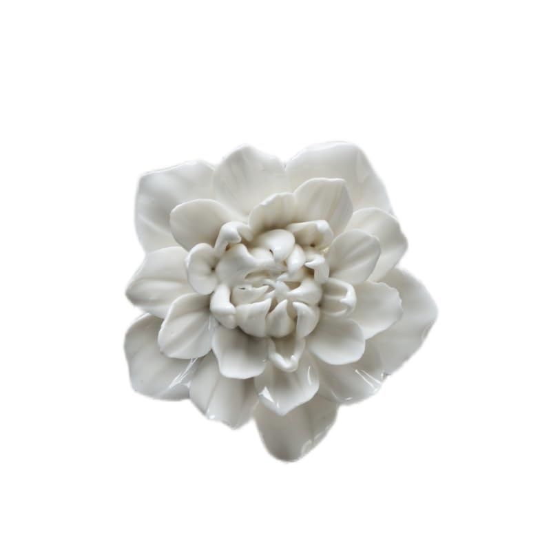 AMERRY Ceramic Flower Wall Art, Artificial 3D Flower Wall Art，Handmade 3D Wall Art Hanging Sculpture， Porcelain Flower Wall Décor for Home Office Decor (White,Common peony,3.15") - color: White,Common peony,3.15"