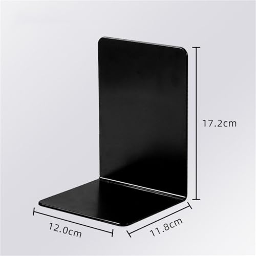 Book Ends 4pcs Book Holder L-Shaped Desk Display Simple Support Rack Magazine for Home Office(Black) - color: Black