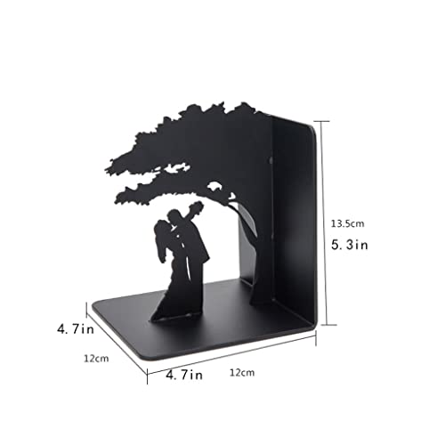 Bookends Book Ends for Shelves Hollow-Out Metal Art Bookends Decorative Book Ends Heavy Duty Home Office Book Stoppers Book Holders Desktop Decoration Organizer Decorative Bookends (Color : E) - color: E