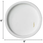 COLLECTIVE HOME - Velvet Jewelry Tray, 6" Monogrammed Jewelry Dish, Smooth Velour Display Dish for Rings, Earrings, Necklaces, Makeup, Personalized Gifts for Women (White-j) - color: White-j