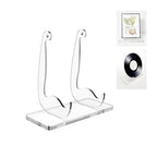 Acrylic Book Display Stand Clear Easel Stand, Plate Display Stands, Acrylic Book Easel for Displaying Books, Picture, Notebooks, Platter, Photo, Artworks (Clear 01, 8.7 x 8.2 x 4.9 inch)
