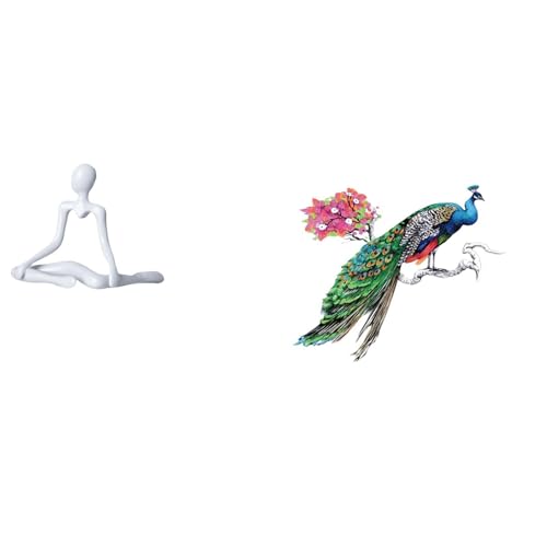 Baoblaze Creative Abstract Thinker Statue Figurine and Retro Wall Art Decor for Decoration Bedroom Living Room Kitchen Entrance Gift