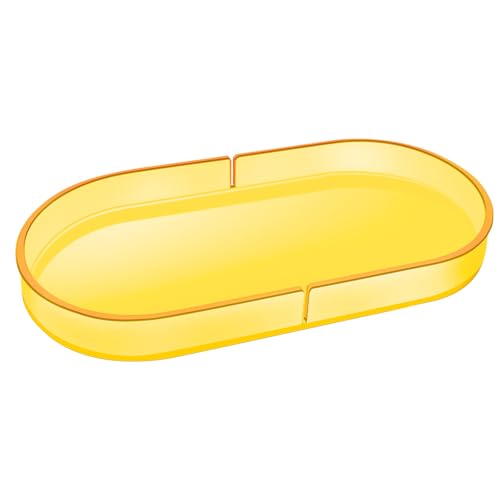 Acrylic Decorative Vanity Tray Perfume Jewelry Trinket Tray for Bathroom Counter Soap Toilet Tank Sink Small Candle Catch All Organizer, 12.6x6.3 Inches, Neon Yellow - color: Neon Yellow