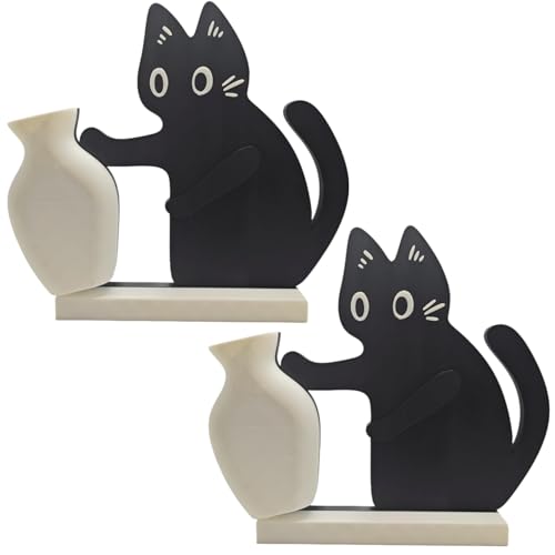 Cat Push Flower Vase for Home Decor Cute Vases for Table Room Decor Unique Lollipop Vases for Women (Big 2pcs) - size: Big 2pcs