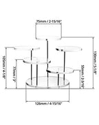 QWORK Round Acrylic Products Display Riser Stands, 5 Tier Displaying Risers Display Stands for Rings Earrings and Mini Figurines, Clear 1 Pack