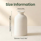 White Ceramic Bud Vase Minimalist Small Flower Vases Floral Arrangement Holder Bottle for Home Office Decor