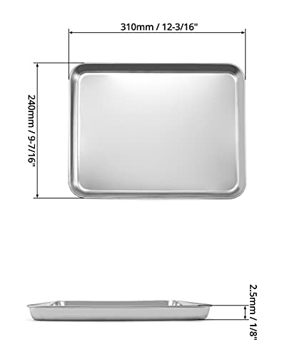 QWORK Stainless Steel Instrument Tray, Utility Tray Tool Organizer Trays for Lab Instruments,12 3/16 x 9 7/16 x 1 5/16 inch, 2 Pack - color: 2 Pack, size: 12 3/16" x 9 7/16" x 1"