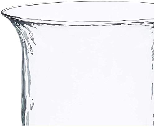First of a Kind Glass Hurricane Pillar Candle Holder with Rustic Metal Insert, Perfect as a Centerpiece (Medium) - size: 15" Tall Clear
