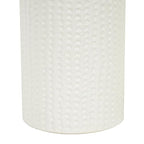 Deco 79 Ceramic Decorative Candle Holder Candle Stand with Abstract Spotted Pattern and Gold Leaf Accents, Set of 2 Candlestick Holder 12", 9" H, White