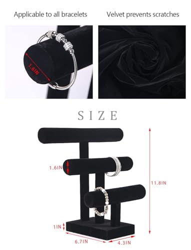 Bracelet Holder Stand,Bracelet Organizer Display for Selling,Bangle Organizer for Women,Watch Storage Holder for Men,Jewelry Business Supplies (Style 2 （Black 3 Tier ）) - style: Style 2 （Black 3 Tier ）