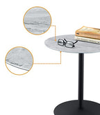 Marble Drink Table,Small Pedestal Table, Martini Tables, Side End Tables with Round Top,Wood Grain Texture,Increase Size and Weighted Base for Small Spaces Living Room,Bedroom - color: Marble-2#