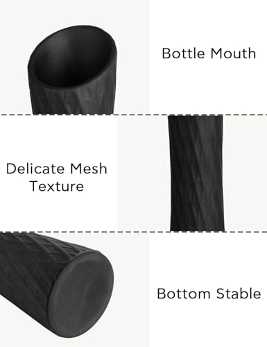 Black Vase 16" Tall Table Ceramic Vases,Skinny Long Vase for Pampas Grass,Modern Minimalist Style Flower Vases for Home Decor Office Decoration,Centerpieces - color: Tallvase-black