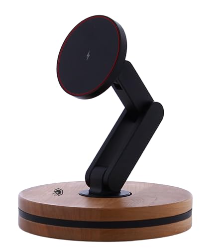 ClikDock Cell Phone Magnetic Wireless Charger Stand, 360° Spin, Aluminum Construction, Compatible with MagSafe Phones for iPhone & Andriod (Bespoke V1) - color: Bespoke V1
