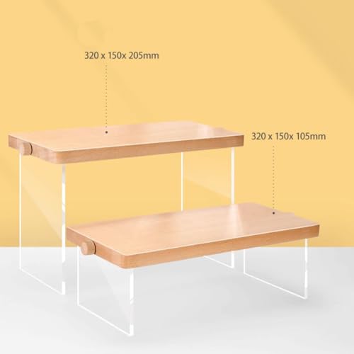 Wood Display Risers, Organizer Stand, Riser Stand for Figures, Cupcake, Perfume and More (Acrylic S 32*15*10.5cm/12.60*5.91*4.13inches) - color: Acrylic S 32*15*10.5cm/12.60*5.91*4.13inches