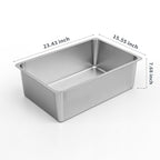Kirecoo Stainless Steel Cat Litter Box XXL- Metal High Sided Cat Pan, Large Stainless Steel Box, Indoor Litter Tray, Non Stick, No Smell, Easy to Clean, Pet Toilet Supplies for Kitten, Kitty, Rabbit - size: 23.43" L x 15.55" W x 7.68" H