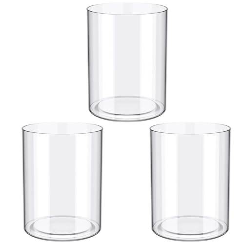 meekoo 3 Pcs Flower Acrylic Vase Cylinders Round Decorative 3 x 4 in Vase Break Resistant Acrylic Flower Cylinder for Centerpiece Home Wedding Decor(Clear, Classic) - color: Classic, size: 3 x 4 in
