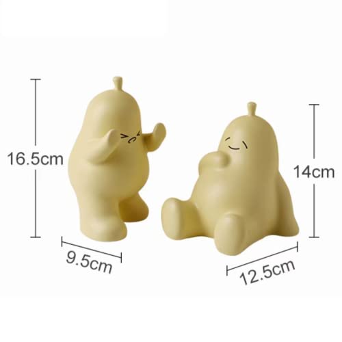 Linxia Pear Bookends Vanilla White Ceramic Creative Bookends for Shelves Book Holder Stopper for Books/Movies/CDs/Video Games (1 Pairs) Backrest Style - color: Vanilla, size: Backrest style
