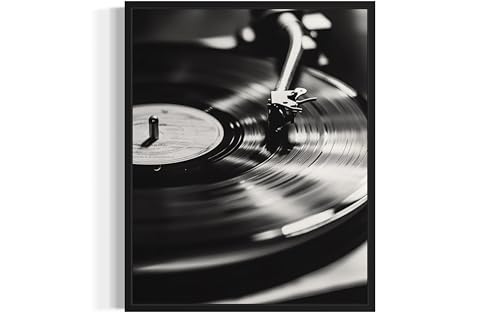 Record Player Art Music Poster - Musical Instrumental Wall Art Print - Black and White - Photography Musical Art - Bedroom or Office Living Room Decor 137 (Record Player, 16 x 20 inches, Unframed) - color: Record Player, size: 20"L x 16"W
