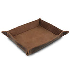 Londo Genuine Leather Tray Organizer - Practical Lightweight Water Resistant Computer Table Desk Storage Box for Wallets, Watches, Keys, Coins, Cell Phones and Office Equipment - color: Mink