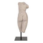 Creative Co-Op Sculptural Resin Female Figure on Metal Stand, Grey - color: Grey Finish