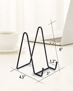 Lzerking 10 Packs Display Stands for Plate, 6 Inches Black Plate Stands for Display, Metal Plate Holder Picture Stand for Picture, Decorative Plate, Book, Photo